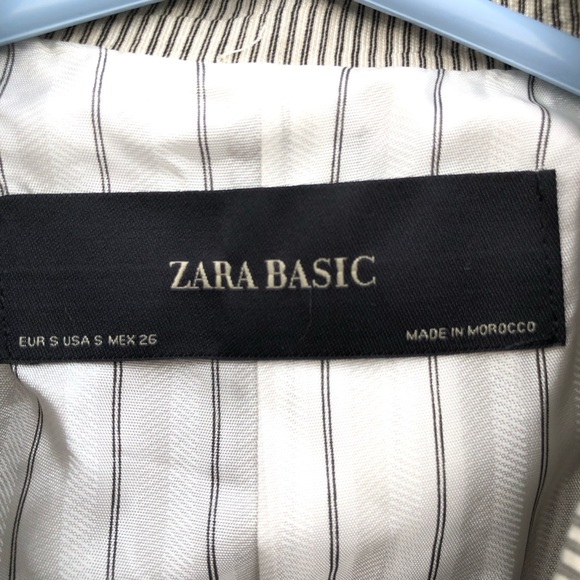 ZARA stripe blazer double breasted detail button blazer S - Picture 7 of 11